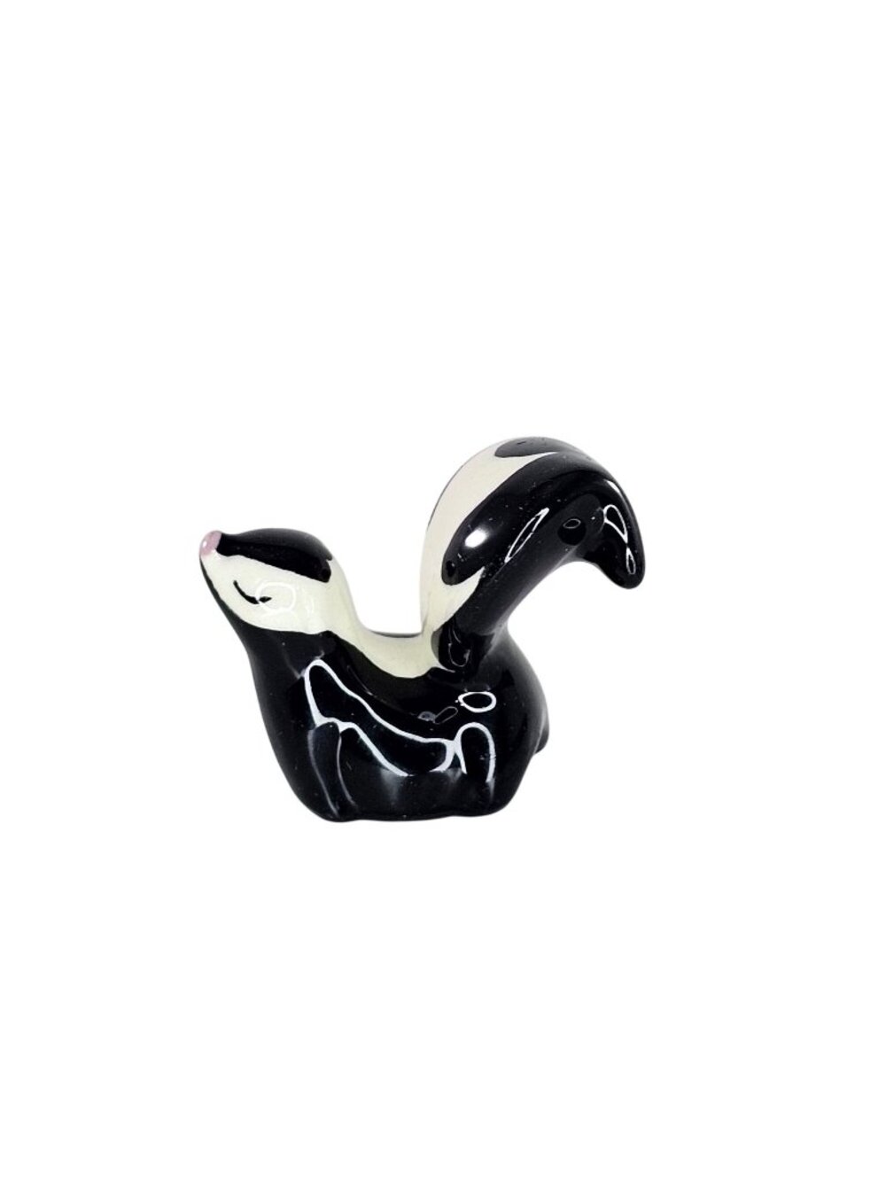 Hagen Renaker Skunk Mama Mother Black White Miniature Figurine Eyes Closed